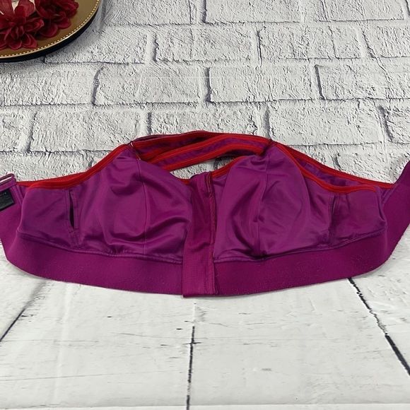 Women’s She Fit Multicolored Padded Athletic Zip Front Velcro Sports Bra CX10 - Picture 4 of 12